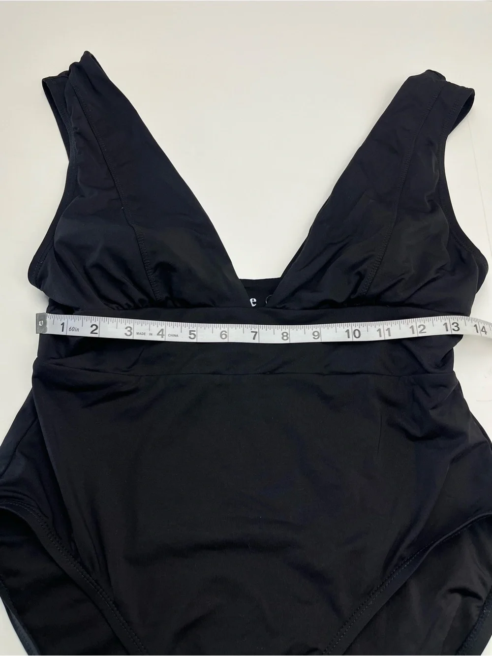 Andie Swim Mykonos V-Neck One-Piece Swimsuit Womens Size Large‎ Solid Black